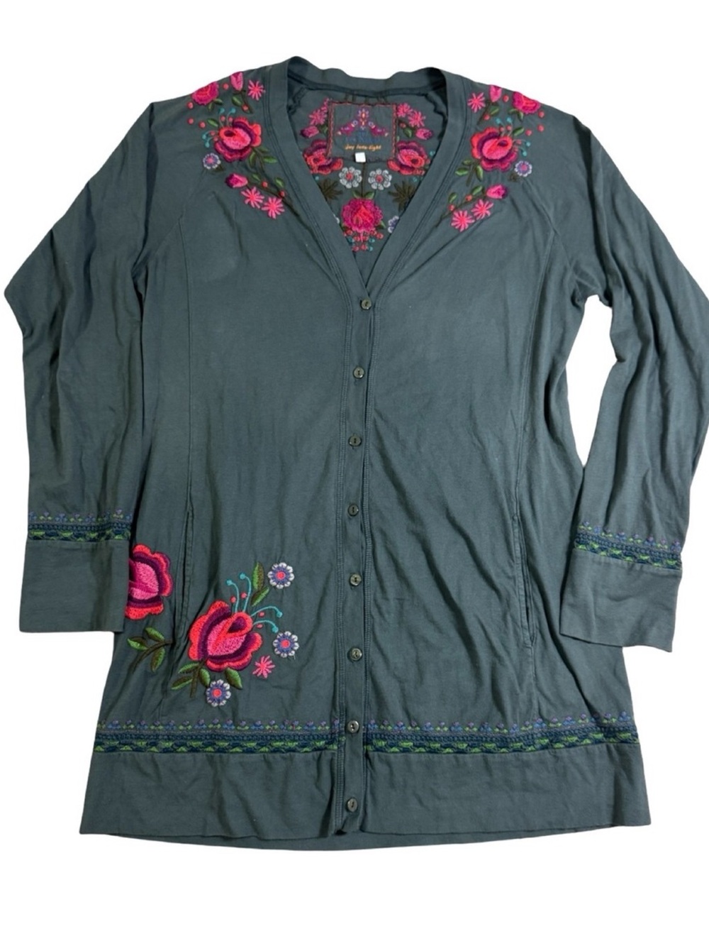 Johnny Was JW Bohemian Floral Long Sleeved Cardigan